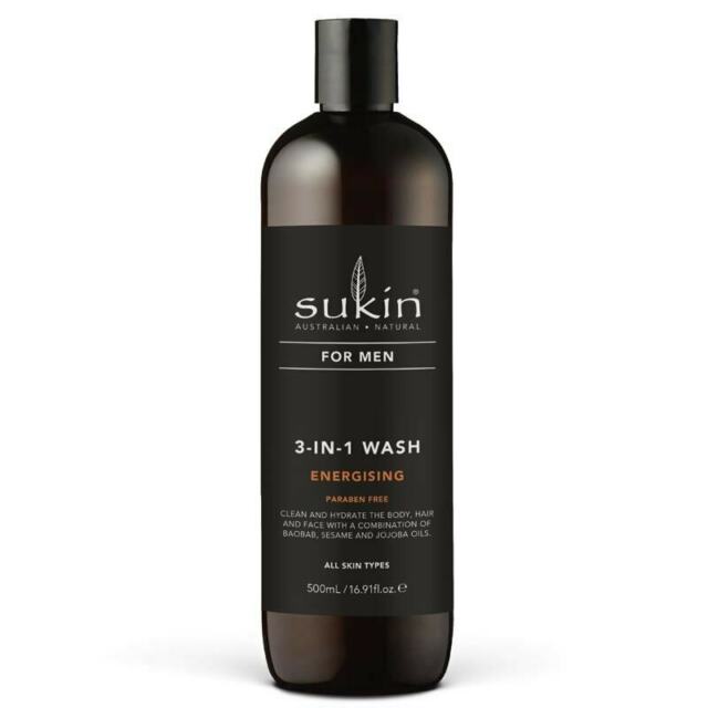 Sukin For Men 3 In 1 Wash Energising All Skin Types 500Ml