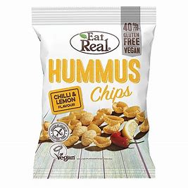 Eat Real Hummus Chips Chilli & Lemon Gluten Free No Added Sugar 45G