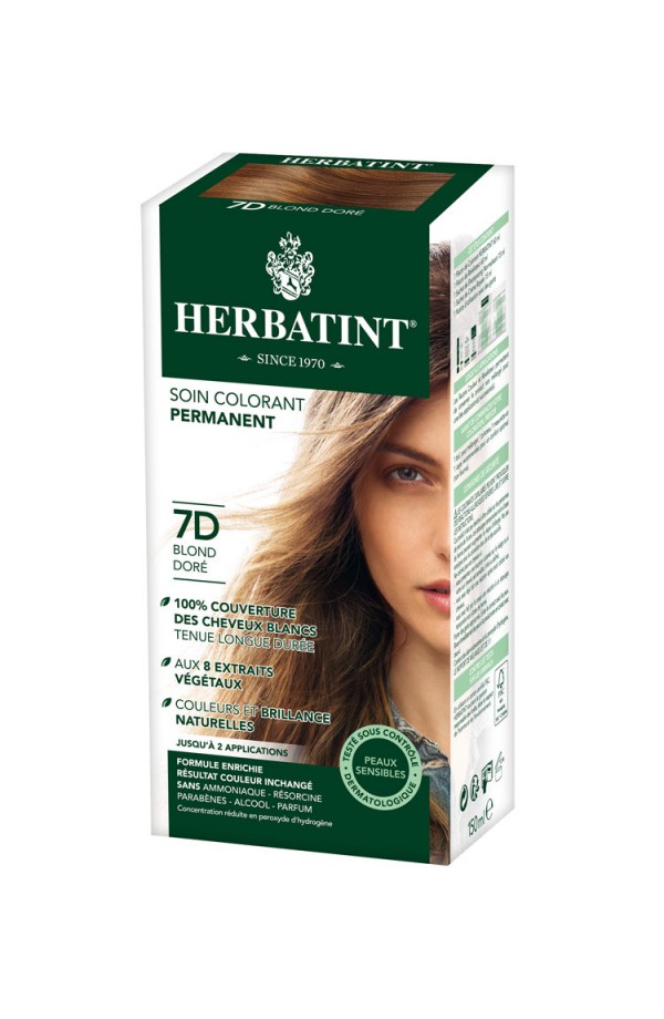 Herbatintpermanent Hair Dye 7D Golden Blonde 150Ml