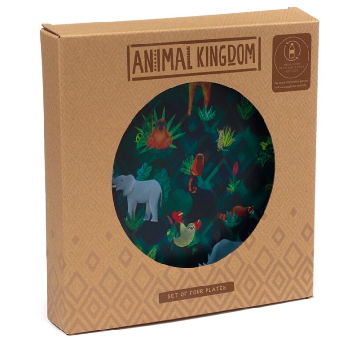 Puckator, Animal Kingdom Set Of 4 Picnic Plates