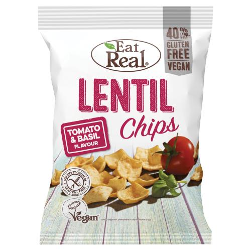 Eat Real Lentil Chips Tomato Basil 113G