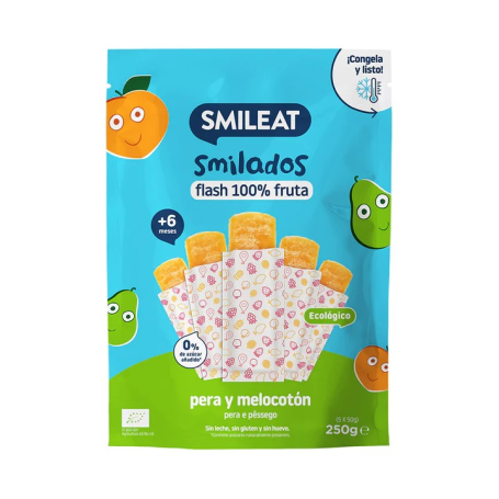 Smileat, Smilados Pear And Peach Fruit Snack 250G Bio