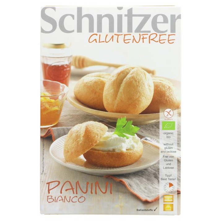 Schnitzer Panini Bianco Bread Rolls Gf 250G Bio - Pastries