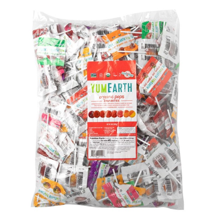 Yumearth Assorted Fruit Flavored Lollipops 100Pcs