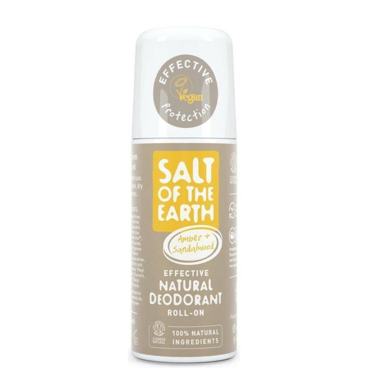 Salt Of The Earth Natural Deodorant Roll On Amber & Sandalwood 75Ml