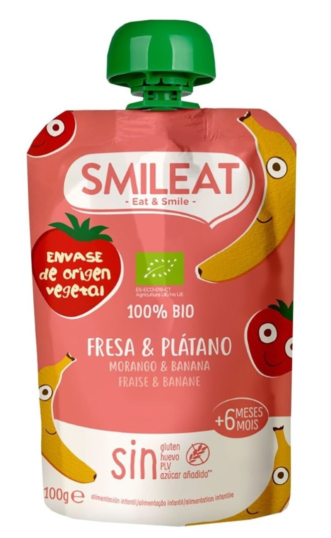 Smileat Strawberry And Banana Pouch 100G Bio