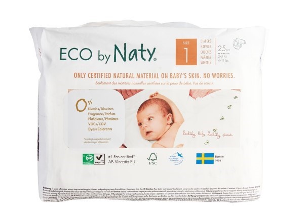 Naty Diapers 1 Newborn 25Pc (V)