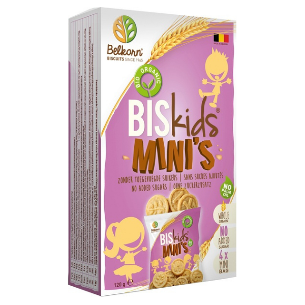 Belkron Biskids Minis Bio Organic Biscuits 4 Bags 120G