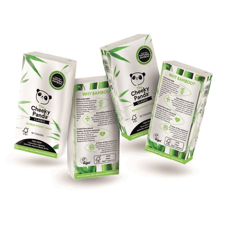 Cheeky Panda Bamboo Pocket Tissue 8 Pack 9 (V)