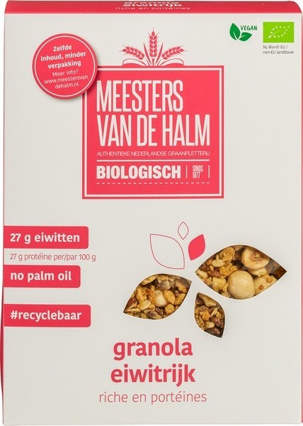 Meesters Van Se Halm, Granola High Protein 350g Bio
