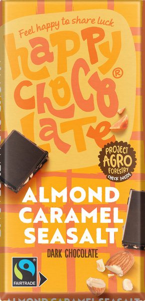 Happy Chocolate Almond Caramel Seasalt 100G Bio