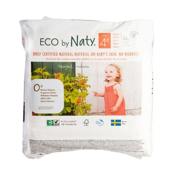 Naty Diapers 4+ Maxi Plus 24Pcs