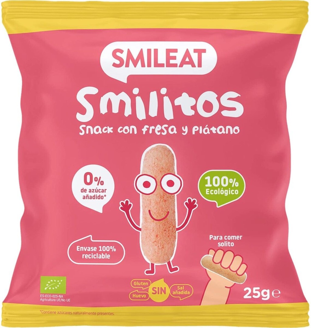 Smileat Smilitos Strawberry Banana Corn Snacks 25Gm Bio