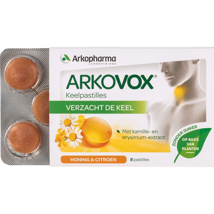 Akrovox Honey Lemon Pastilles 8Pc Bio