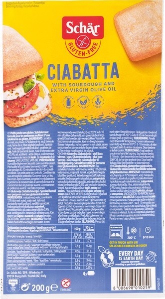 Schar, Ciabatta Bread 200g Gluten Free