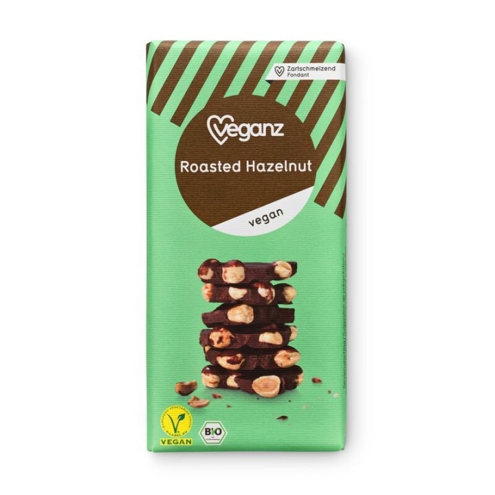 Veganz Vegan Chocolate Roasted Hazelnut 90G Bio