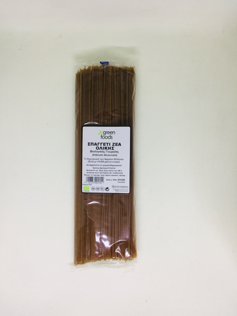 Green Foods Zeas Spagηetti Wholegrain 400G Bio
