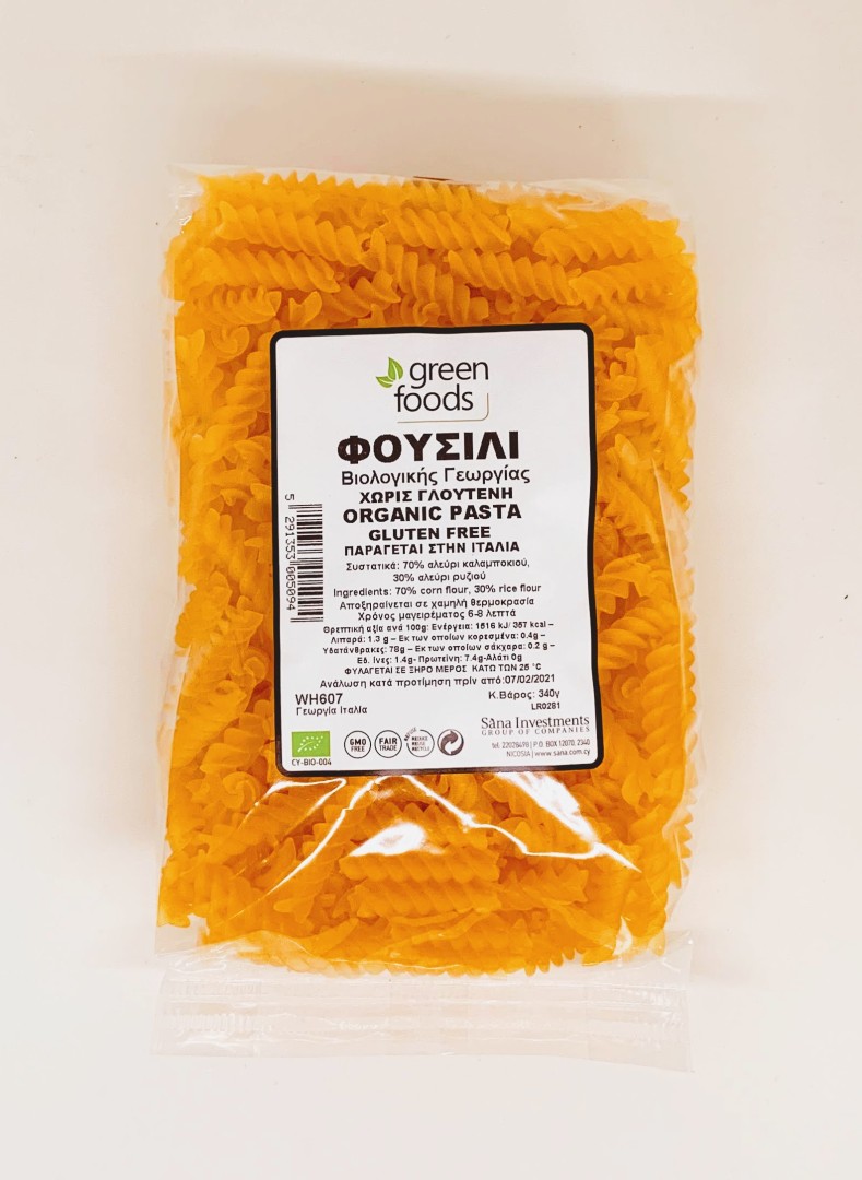 Green Foods Fusilli Gluten Free (Corn-Rice) Bio 340G