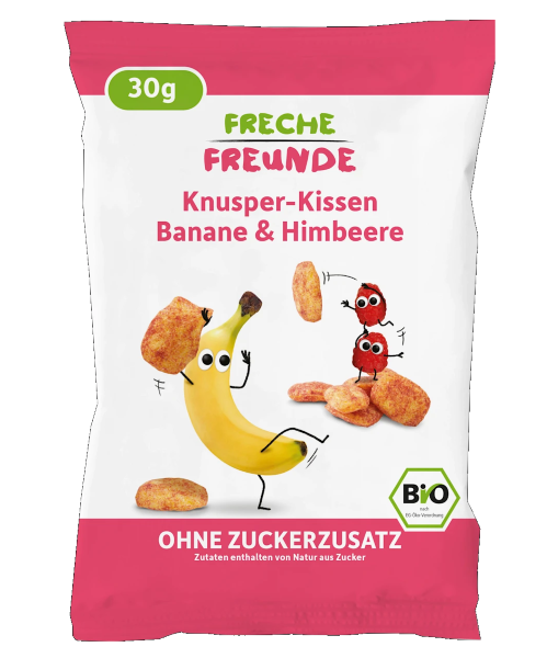 Erdbar, Banana Raspberry Crunchy Hearts 30g Bio