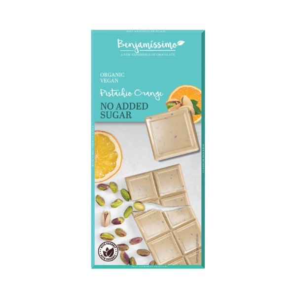 Benjamissimo, Pistachio Orange Chocolate No Added Sugar 60G Bio