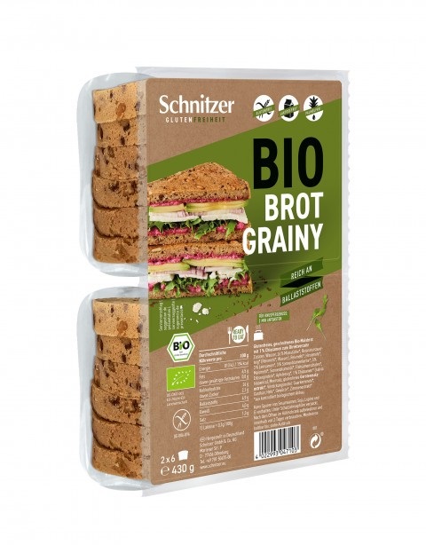Schnitzer, Organic Grainy Bread 430G Bio
