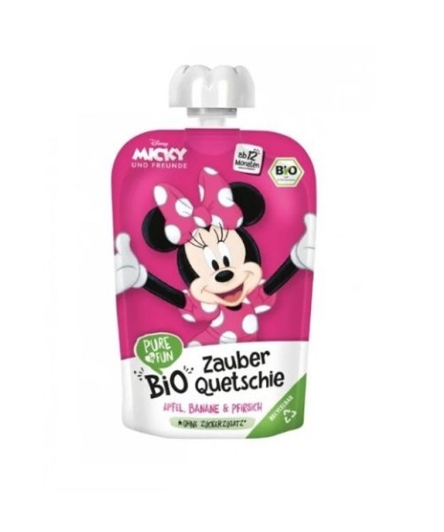 Disney, Mickey Fruit Puree Apple Banana Peach 100g Bio