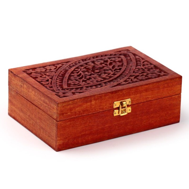 Puckator, Mango Wood Essential Oil Box Holds 24 Boxes