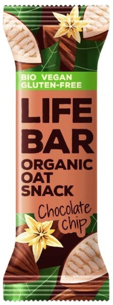 Lifebar, Organic Oat Snack With Choco Chips 40G Bio