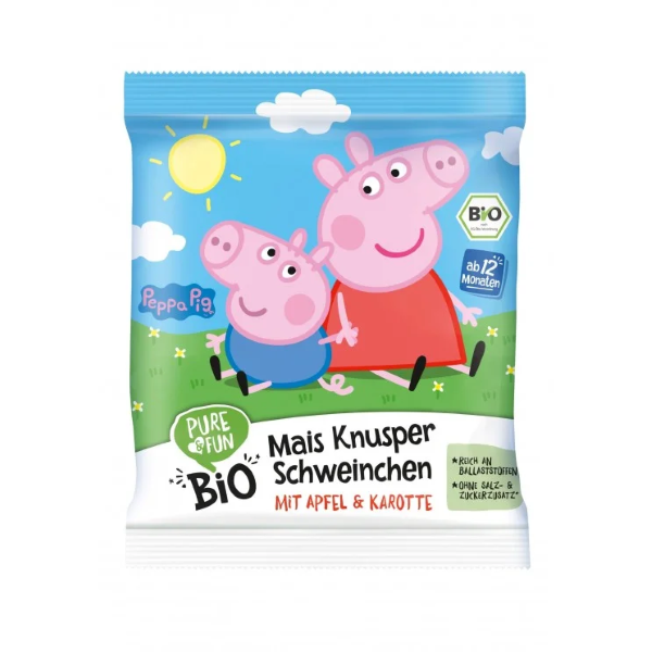 Disney, Peppa Pig Corn Snack Apple Carrot 30g Bio