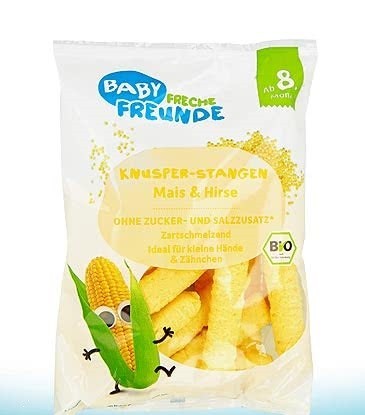 Erdbar, Crunchy Corn And Millet Puffs 30G Bio