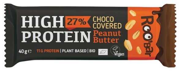 Roobar, High Protein Choco Covered Peanut Butter Bar 40G Bio