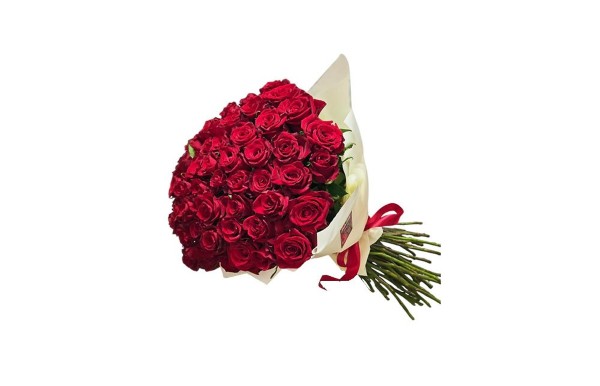 Spectacular Minimal Red Roses Bouquet