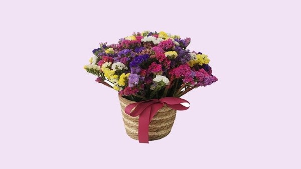 Basket Colorful Statice Flower