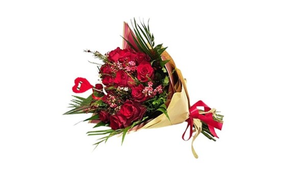 Red Roses Romantic Style Ribbon Bouquet
