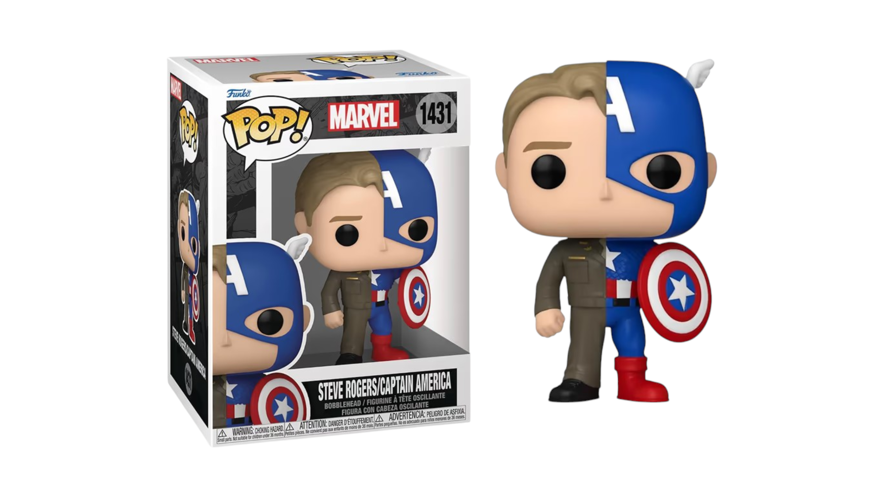 Funko Pop! Marvel: Split - Steve Rogers | Captain America #1431