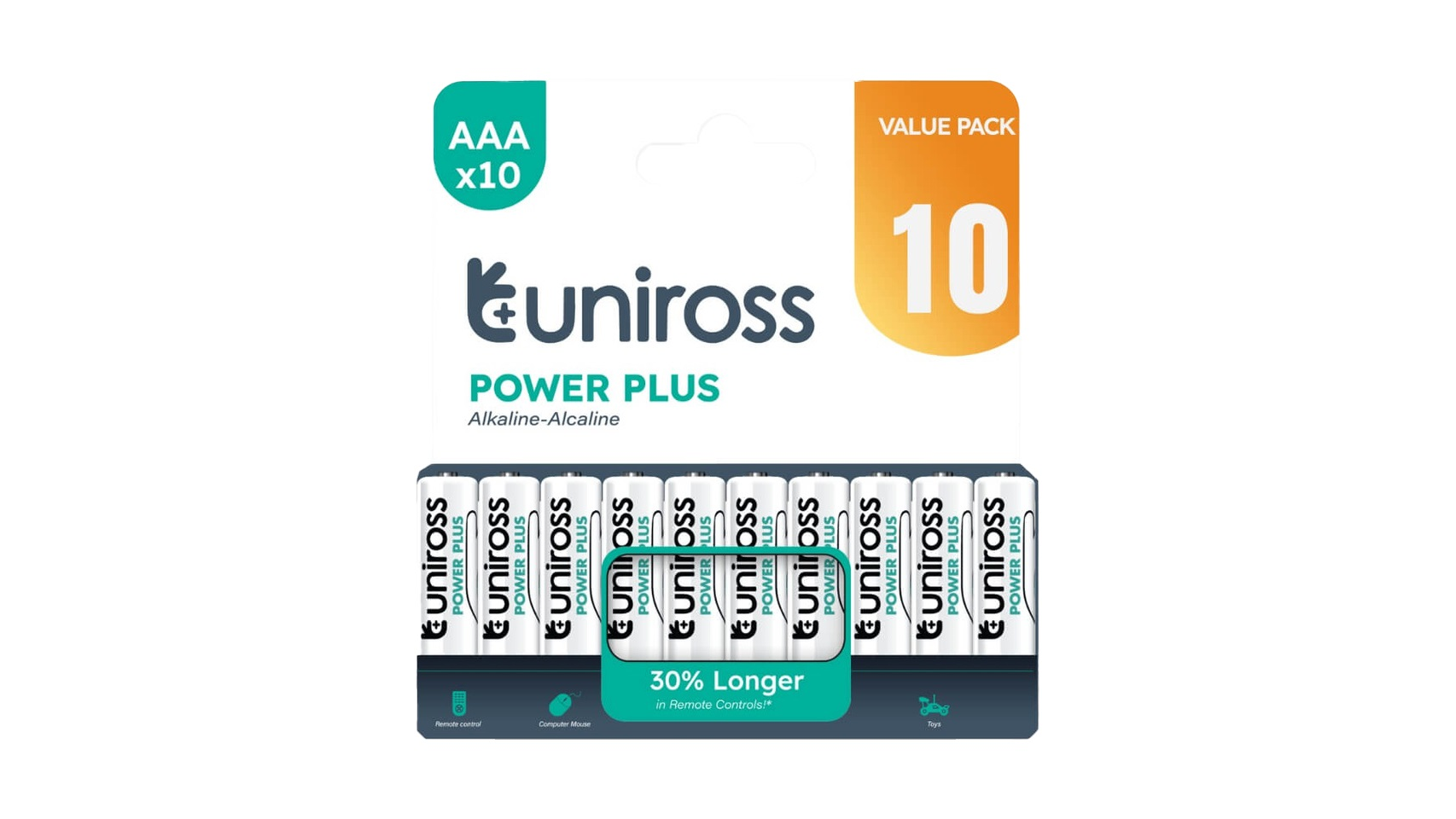 Uniross Alkaline AAA Power Plus Value Pack 10 PCS