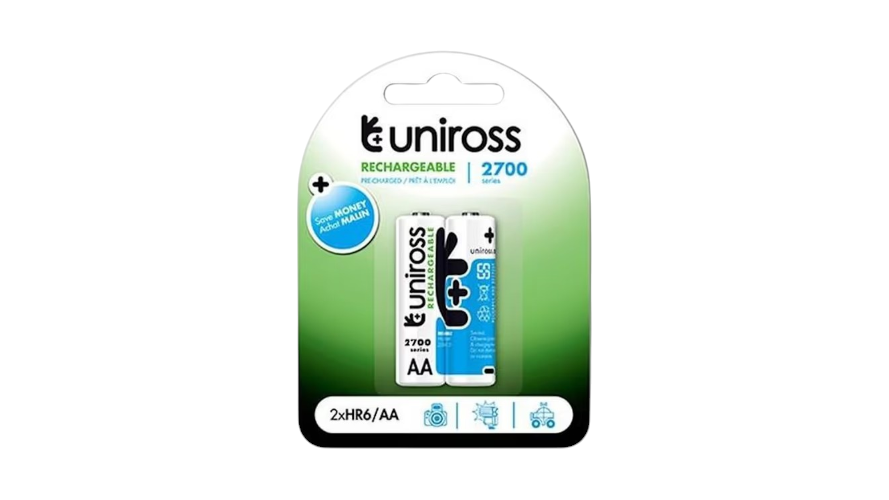 Uniross Rechargeable Batteries AA 2x 2700 Series