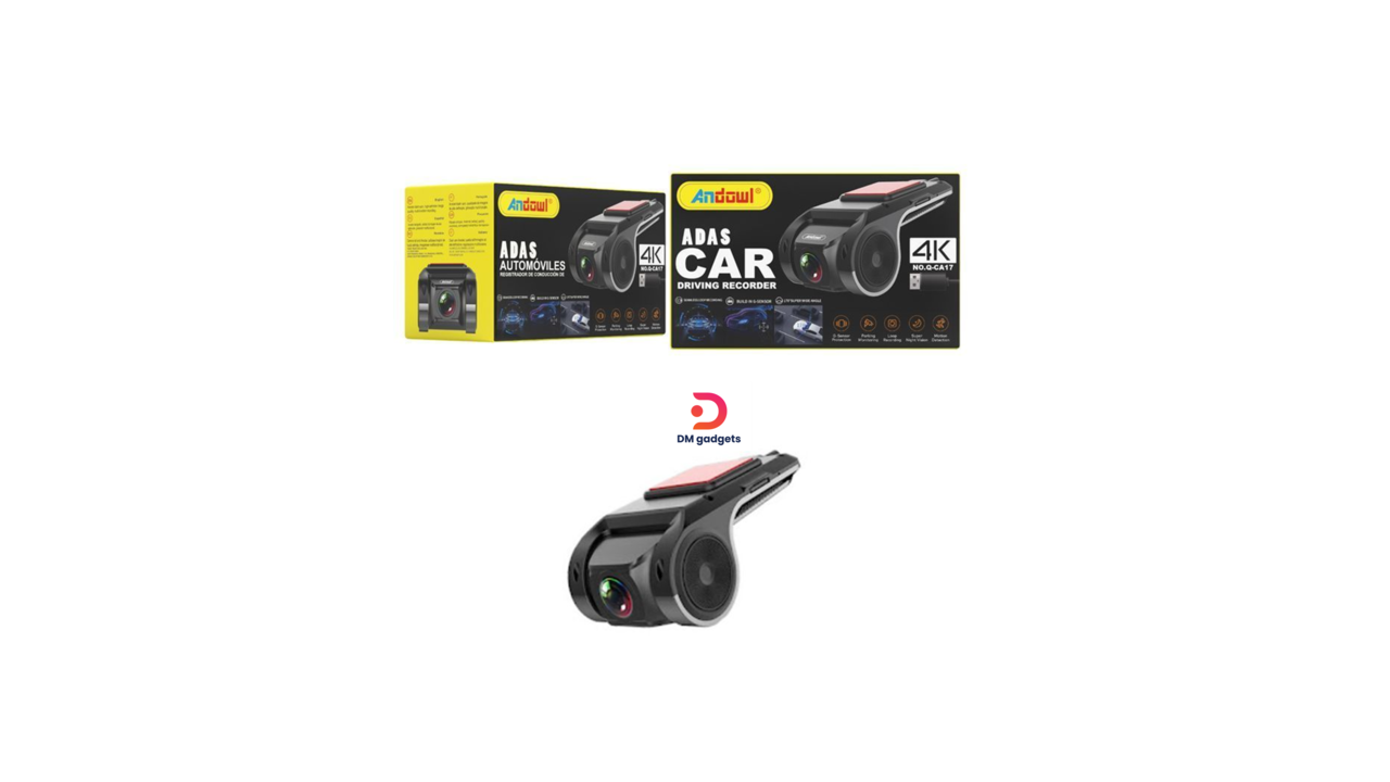 623K#Andowl®Q-CA17 4K G-Sensor Wide Angle Car Camera with Night Vision -ADAS Car Driving Recorder-Black