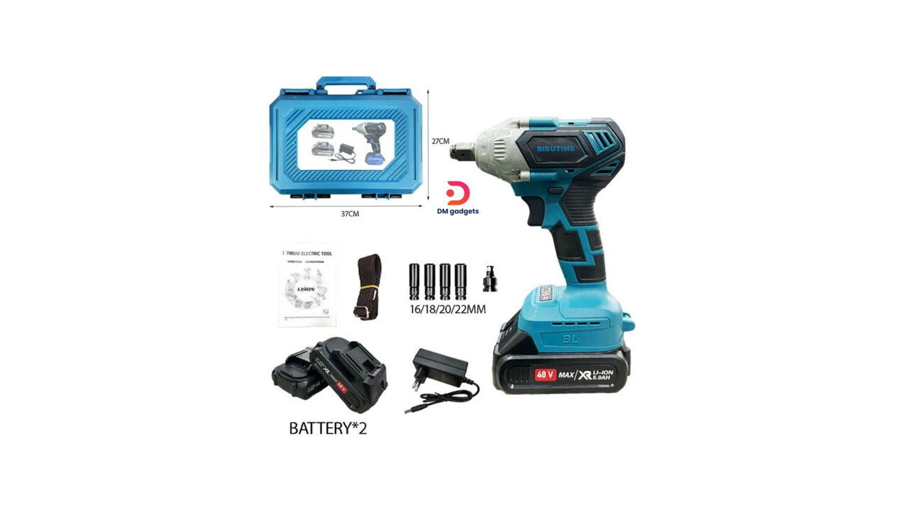 643C#Bisutime® Professional Battery Wrench with 2 Batteries 48W – Lithium Electric Tool