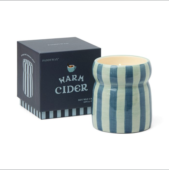 Warm Cider 184g Navy Stripped Cabana Candle