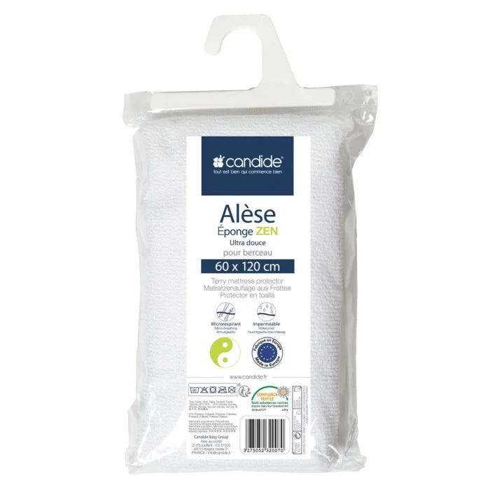 Candide Zen Towelling Mattress Protector 60x120cm White