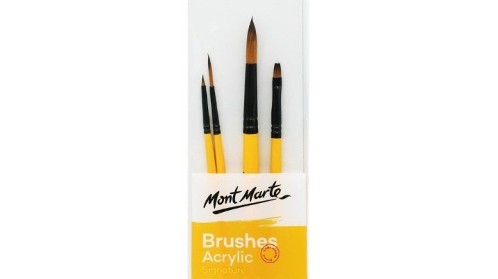 Mont Marte Gallery Series Paint Brush Set - Acrylic 4pc