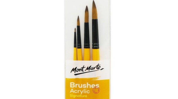 Mont Marte Gallery Series Paint Brush Set - Acrylic 4pc