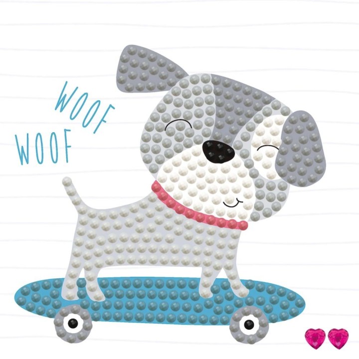 Diamond Dotz Skate & Woof - Framed Kit, 9.5*9.5 cm