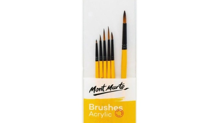 Mont Marte Gallery Series Paint Brush Set - Acrylic 6pc