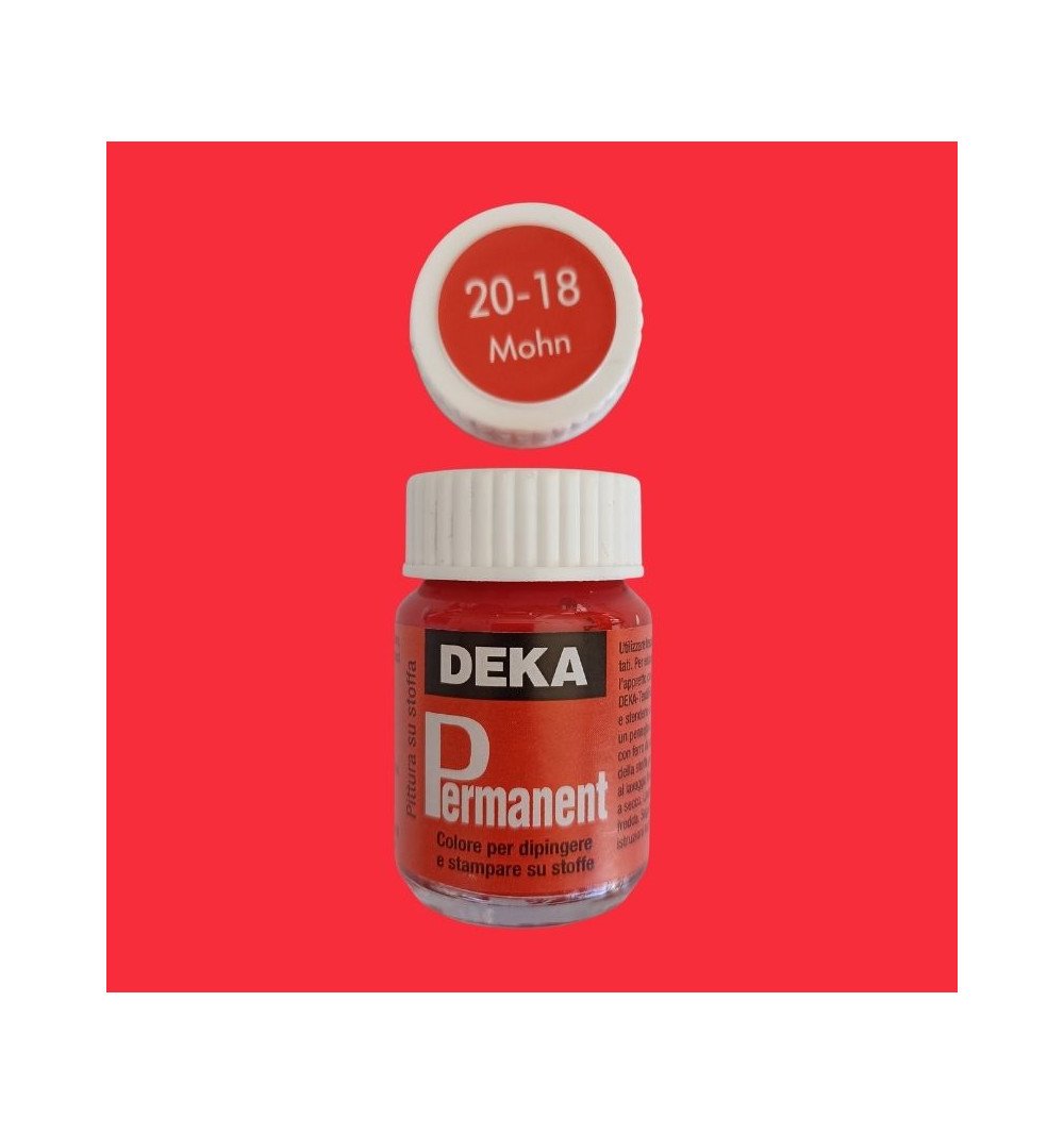 DEKA Permanent Fabric Paint 25 ml Red 2018