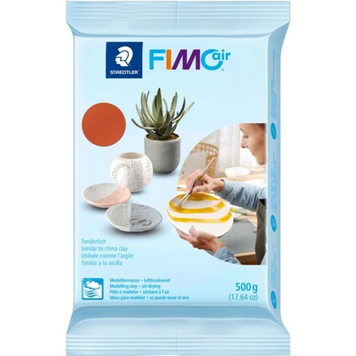 Fimo Air Basic 8100-76 Air Drying Modelling Clay, Terracotta - 500gr