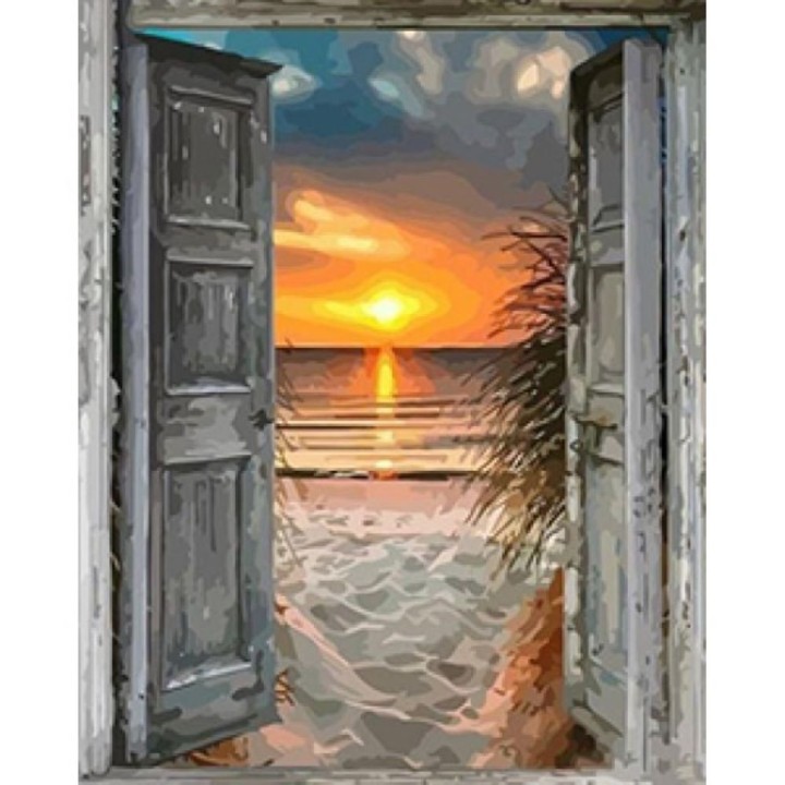 Paint by numbers Figured'Art Door to the beach 40x50cm Rolled canvas