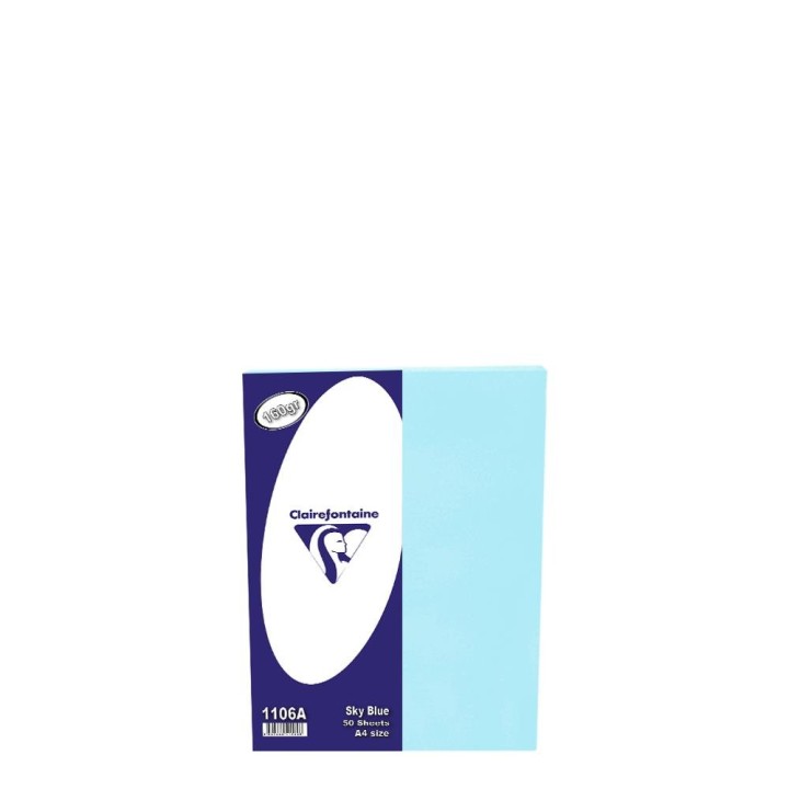 Clairefontaine Small Pack A4 Card 160 gr. Sky Blue (50) Sh.