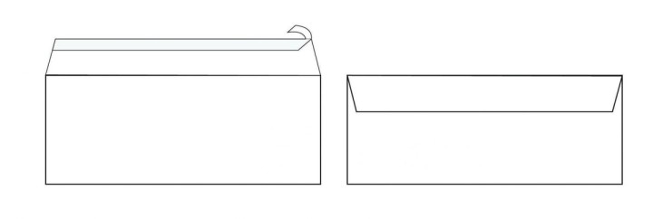 WHITE ENV P&S 110X220MM 100 GSM 25 PCS